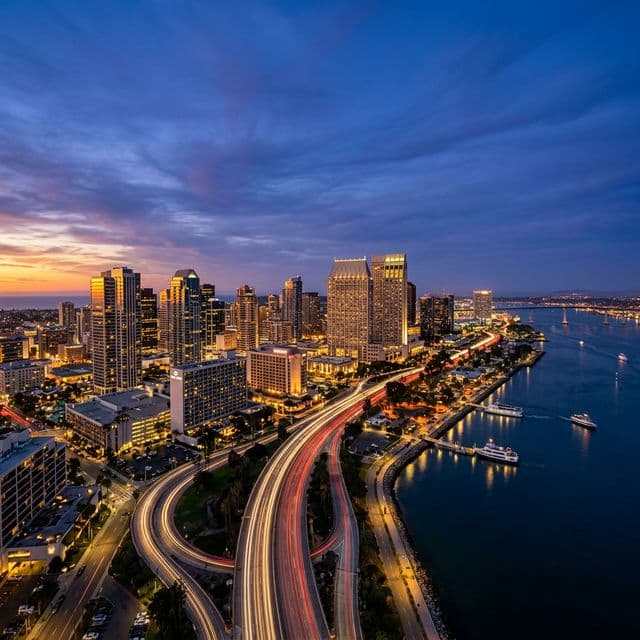 San Diego skyline — home of 7 Axis Agency